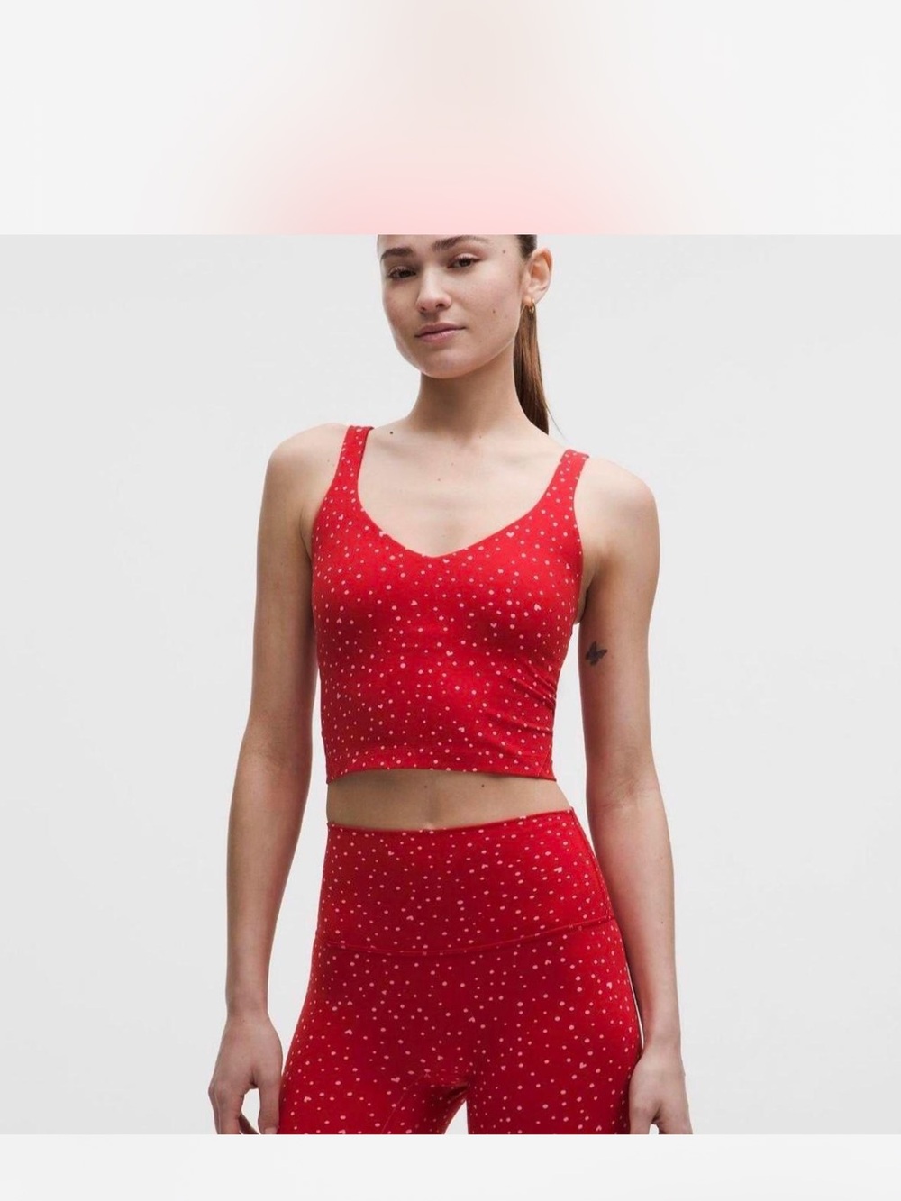 lululemon athletica heart scatter dot print candy cloud Sports Bra